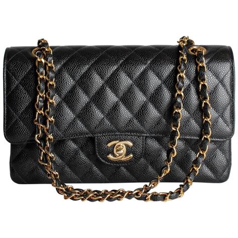 chanel classic double flap medium caviar|Classic Handbags .